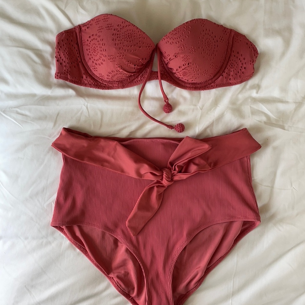 Aerie High Waisted Strapless bikini